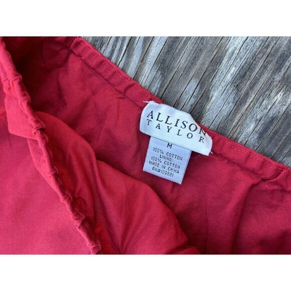 Allison Taylor Womens Skirt Sz Medium Dark‎ Red Flair Fairy Ruffled Fall Spring - Picture 4 of 6